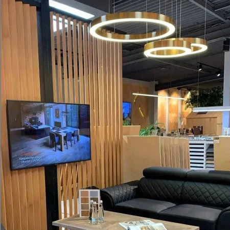 Lampa wisząca CIRCLE 60+80 LED mosiądz na 1 podsufitce - ST-8848-60+80 brass - Step Into Design